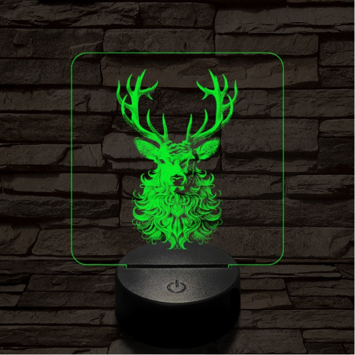 Bozontos szarvas 7 színű valósághű 3D led lámpa