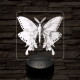 Éjjeli lepke 7 színű valósághű 3D led lámpa