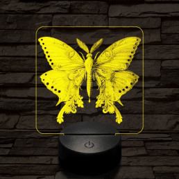 Éjjeli lepke 7 színű valósághű 3D led lámpa