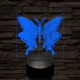 Éjjeli lepke 7 színű valósághű 3D led lámpa