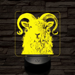 Kos portré 7 színű valósághű 3D led lámpa