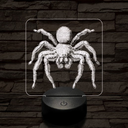 Madárpók 7 színű valósághű 3D led lámpa