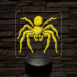 Madárpók 7 színű valósághű 3D led lámpa