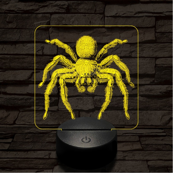 Madárpók 7 színű valósághű 3D led lámpa