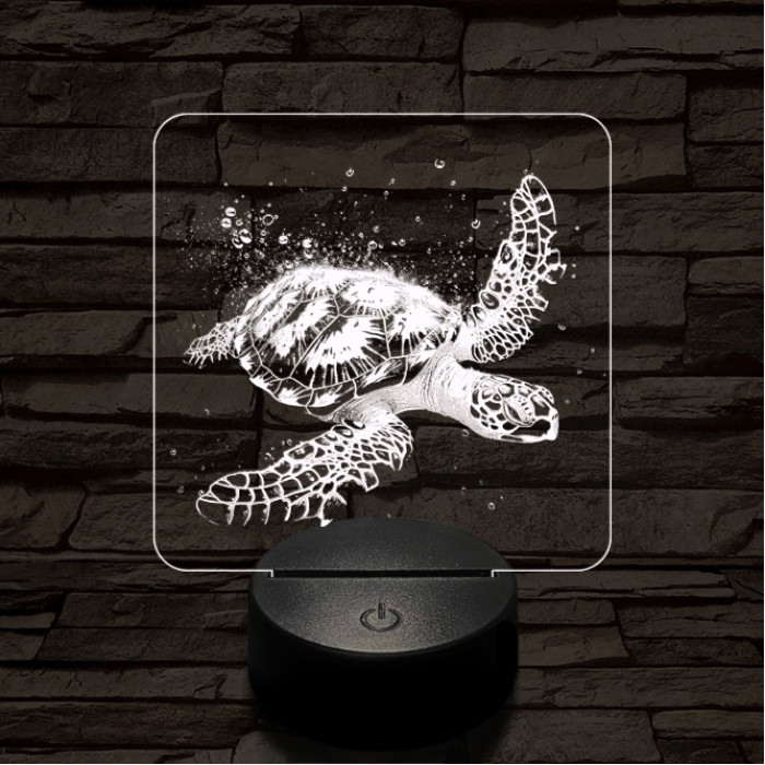 Tengeri teknős 7 színű valósághű 3D led lámpa