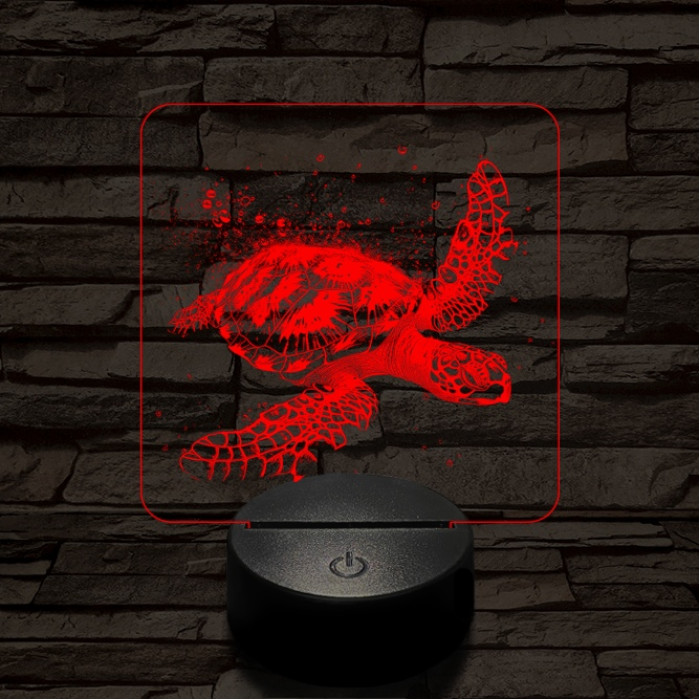 Tengeri teknős 7 színű valósághű 3D led lámpa