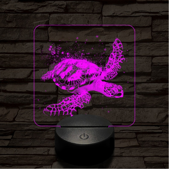 Tengeri teknős 7 színű valósághű 3D led lámpa
