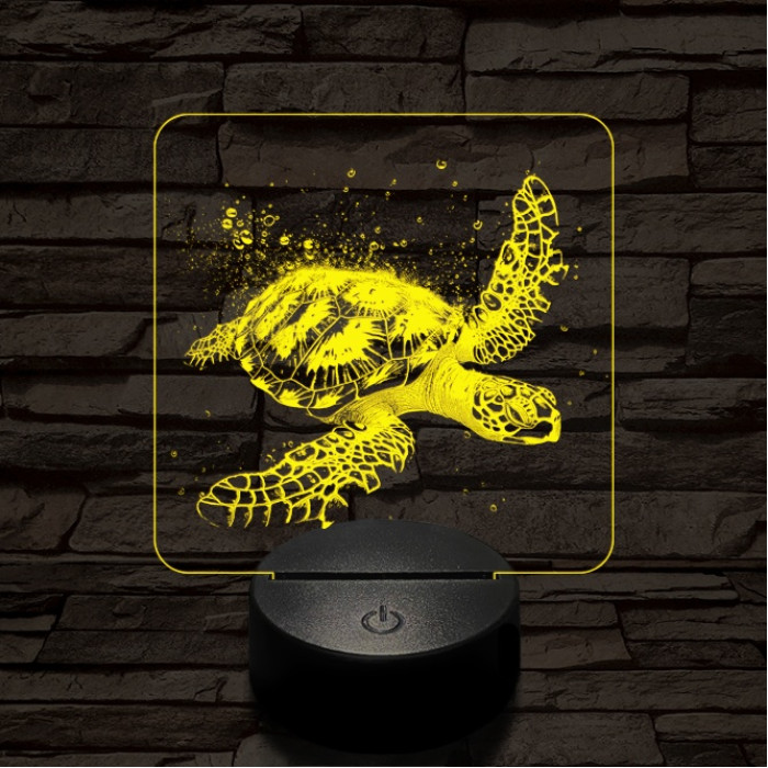 Tengeri teknős 7 színű valósághű 3D led lámpa