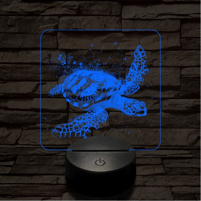 Tengeri teknős 7 színű valósághű 3D led lámpa