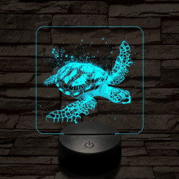 Tengeri teknős 7 színű valósághű 3D led lámpa
