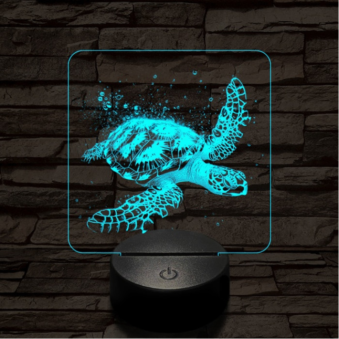 Tengeri teknős 7 színű valósághű 3D led lámpa