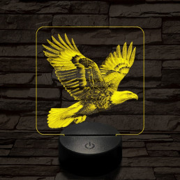 Elszánt sas 7 színű valósághű 3D led lámpa