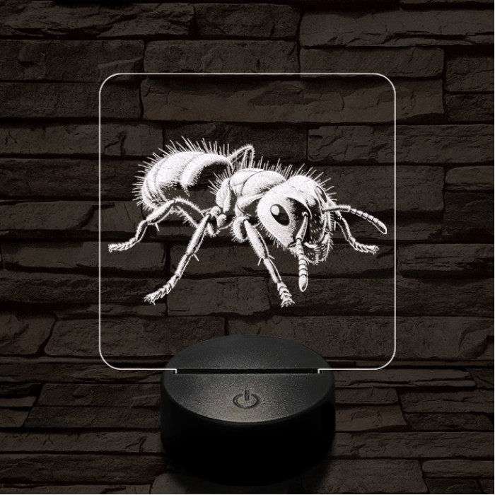 Dolgos hangya 7 színű valósághű 3D led lámpa