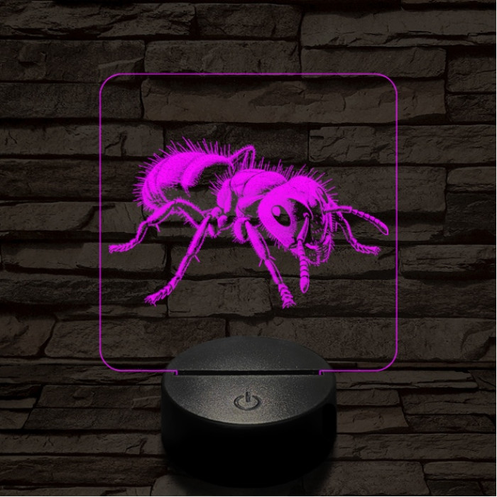 Dolgos hangya 7 színű valósághű 3D led lámpa