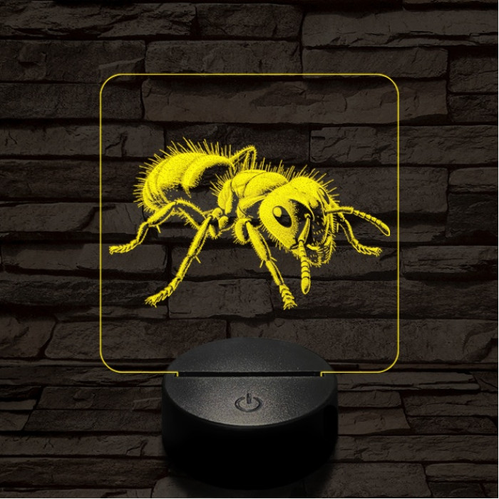 Dolgos hangya 7 színű valósághű 3D led lámpa