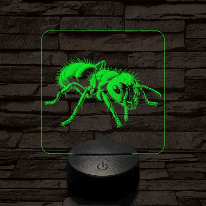 Dolgos hangya 7 színű valósághű 3D led lámpa