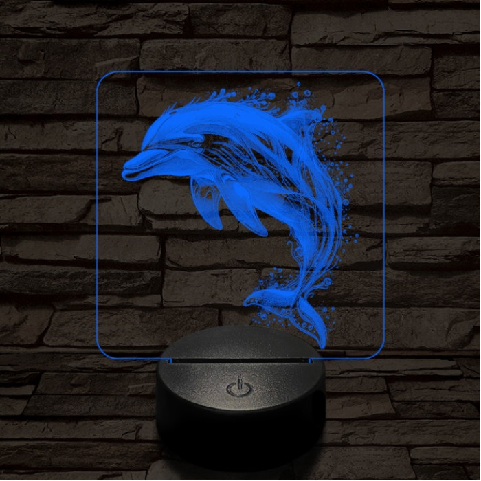 Szökkenő delfin 7 színű valósághű 3D led lámpa