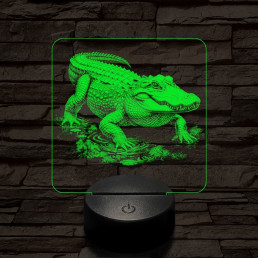 Támadó krokodil 7 színű valósághű 3D led lámpa
