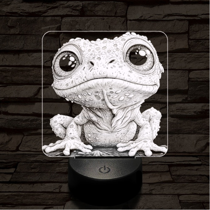 Mókás bébi béka 7 színű valósághű 3D led lámpa