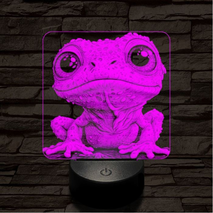 Mókás bébi béka 7 színű valósághű 3D led lámpa