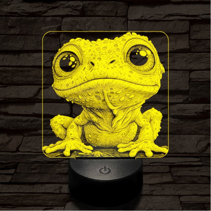 Mókás bébi béka 7 színű valósághű 3D led lámpa