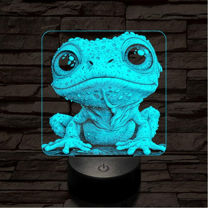 Mókás bébi béka 7 színű valósághű 3D led lámpa