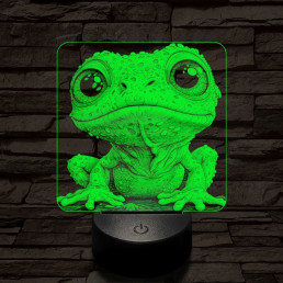 Mókás bébi béka 7 színű valósághű 3D led lámpa