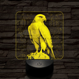 Sütkérező sólyom 7 színű valósághű 3D led lámpa