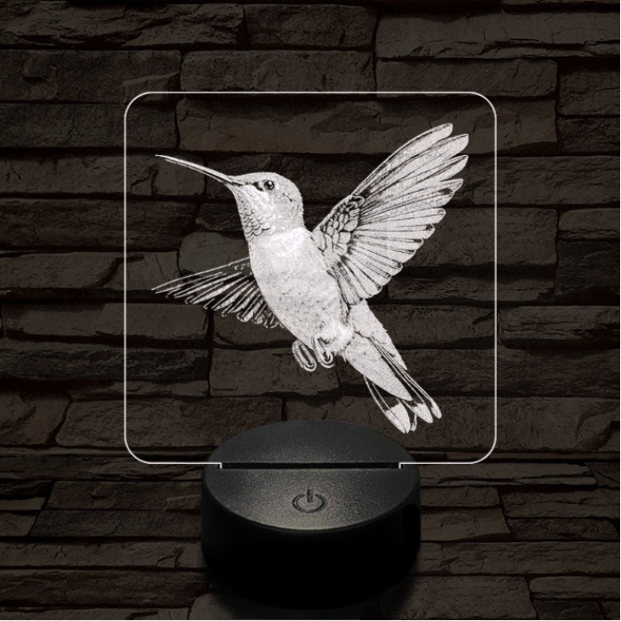 Lebegő kolibri 7 színű valósághű 3D led lámpa