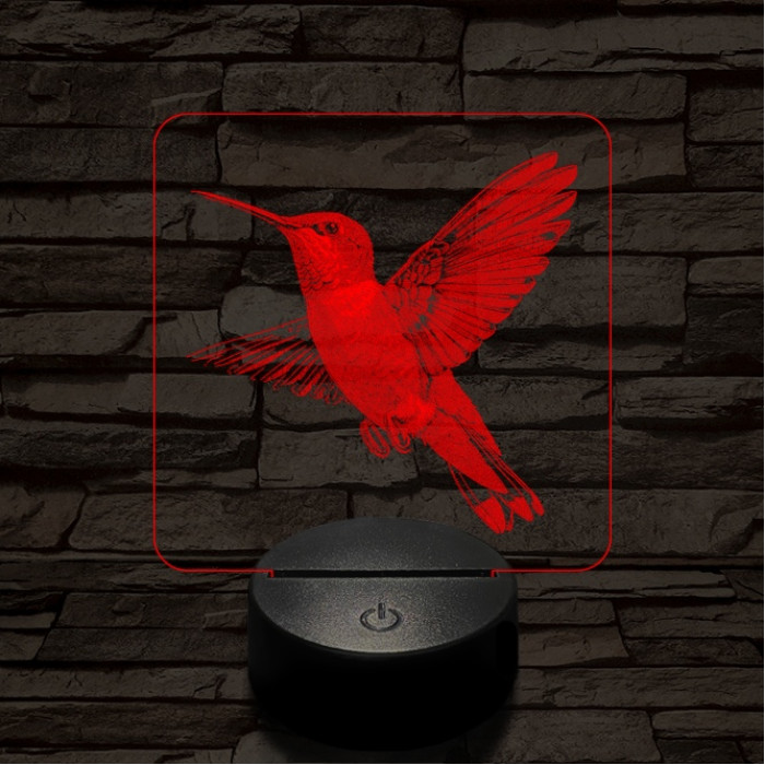 Lebegő kolibri 7 színű valósághű 3D led lámpa
