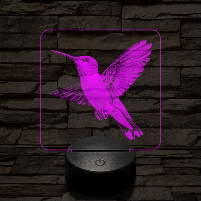 Lebegő kolibri 7 színű valósághű 3D led lámpa