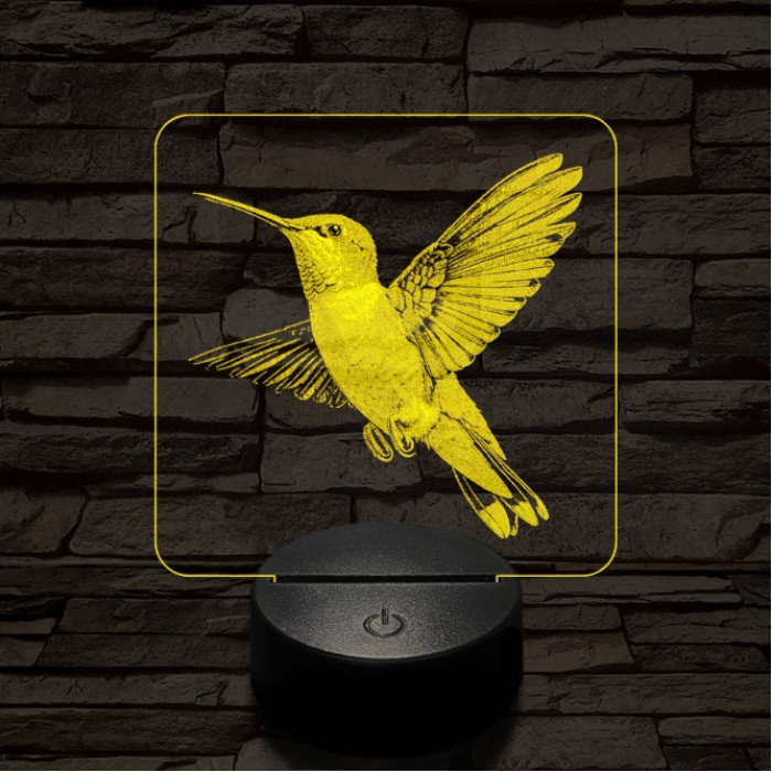 Lebegő kolibri 7 színű valósághű 3D led lámpa