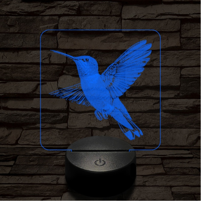 Lebegő kolibri 7 színű valósághű 3D led lámpa