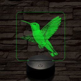 Lebegő kolibri 7 színű valósághű 3D led lámpa