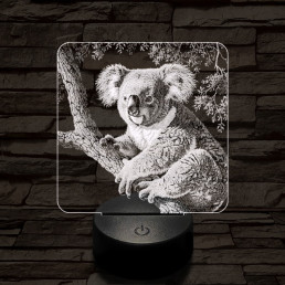 Kapaszkodó koala 7 színű valósághű 3D led lámpa