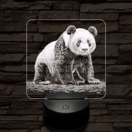 Bámészkodó panda 7 színű valósághű 3D led lámpa