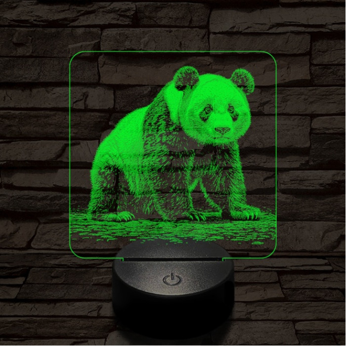 Bámészkodó panda 7 színű valósághű 3D led lámpa
