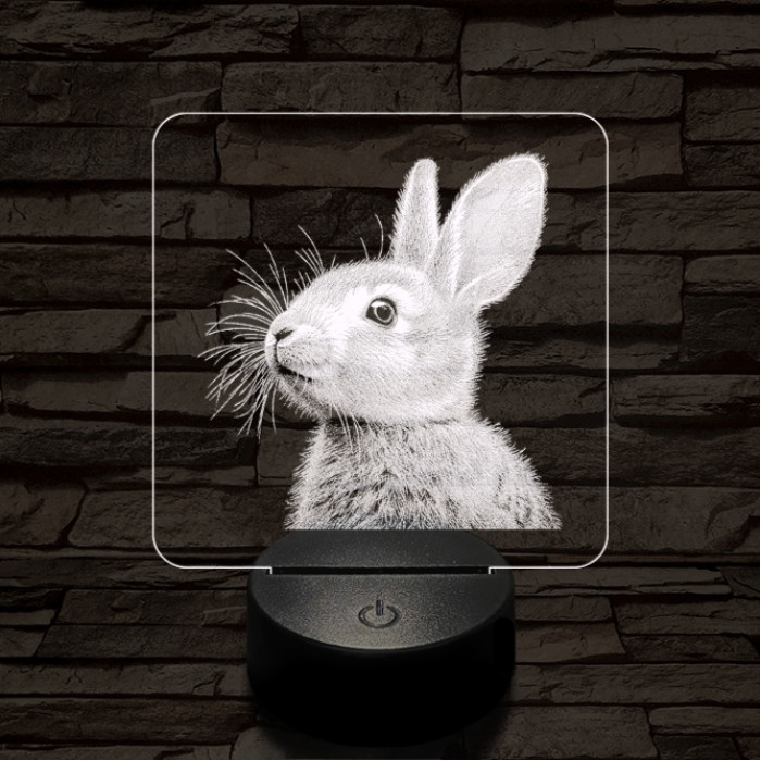 Szimatoló nyuszi 7 színű valósághű 3D led lámpa