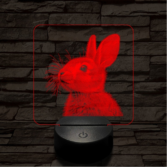 Szimatoló nyuszi 7 színű valósághű 3D led lámpa