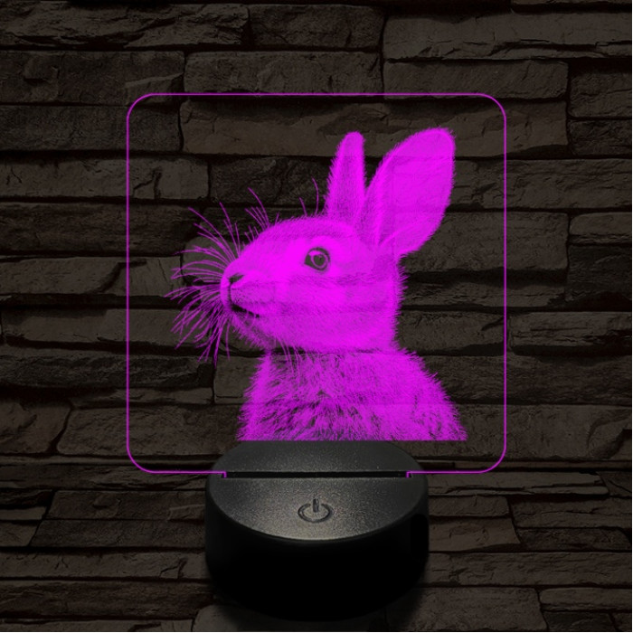 Szimatoló nyuszi 7 színű valósághű 3D led lámpa