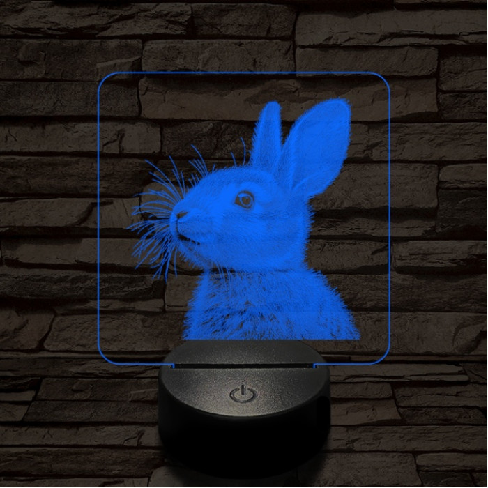 Szimatoló nyuszi 7 színű valósághű 3D led lámpa