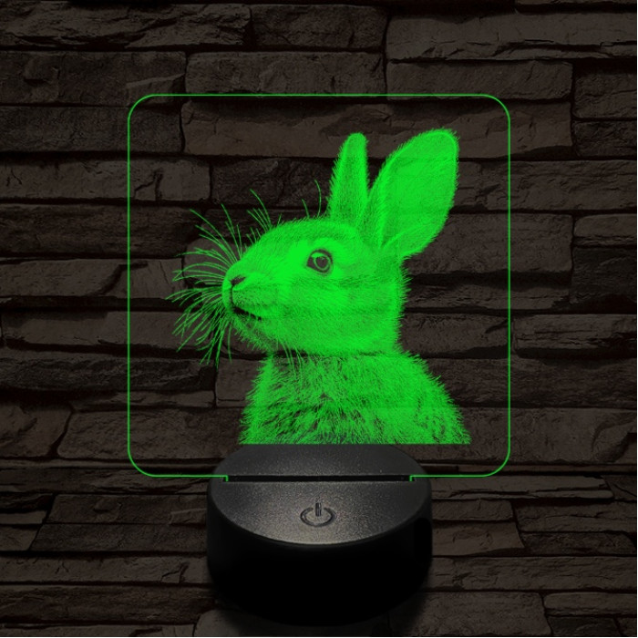 Szimatoló nyuszi 7 színű valósághű 3D led lámpa