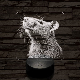 Szimatoló kisegér 7 színű valósághű 3D led lámpa