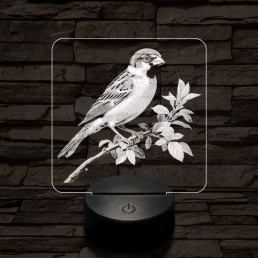 Veréb pihenő 7 színű valósághű 3D led lámpa