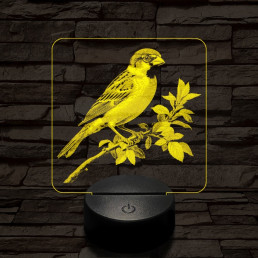 Veréb pihenő 7 színű valósághű 3D led lámpa