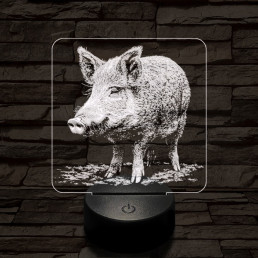 Settenkedő vaddisznó 7 színű valósághű 3D led lámpa