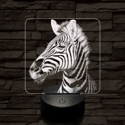 Bájos zebra 7 színű valósághű 3D led lámpa
