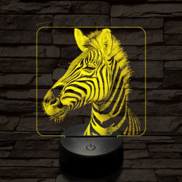 Bájos zebra 7 színű valósághű 3D led lámpa