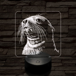Jámbor fóka 7 színű valósághű 3D led lámpa