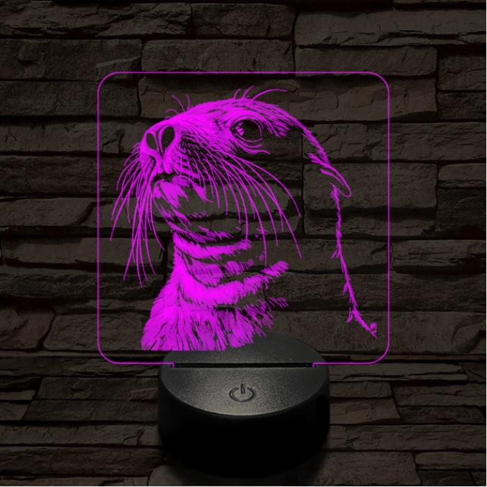 Jámbor fóka 7 színű valósághű 3D led lámpa